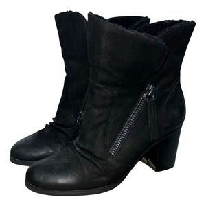 Softwalk Black Leather Ankle Boots Block Heel Zipper Detail Comfort Size‎ 8
